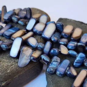 1 Line Pack' Blueish Gray Color' Natural Shell Chip Beads Irregular