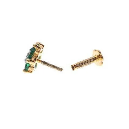 18ct Gold Diamond and Emerald / Sapphire / Ruby / Amethyst / Turquoise Screw Back Nose Stud MCS2656/7/8