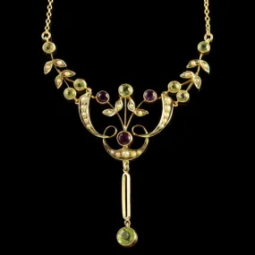 Antique Edwardian Gold Suffragette Necklace Circa 1910