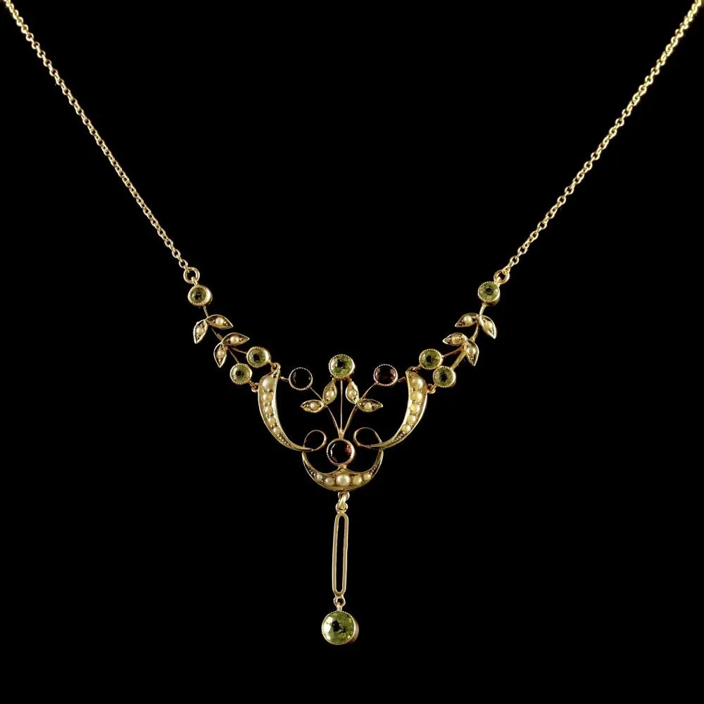 Antique Edwardian Gold Suffragette Necklace Circa 1910