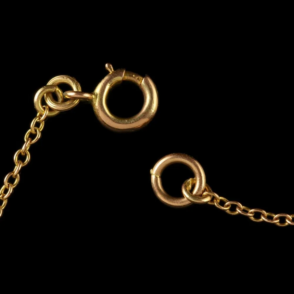 Antique Edwardian Gold Suffragette Necklace Circa 1910