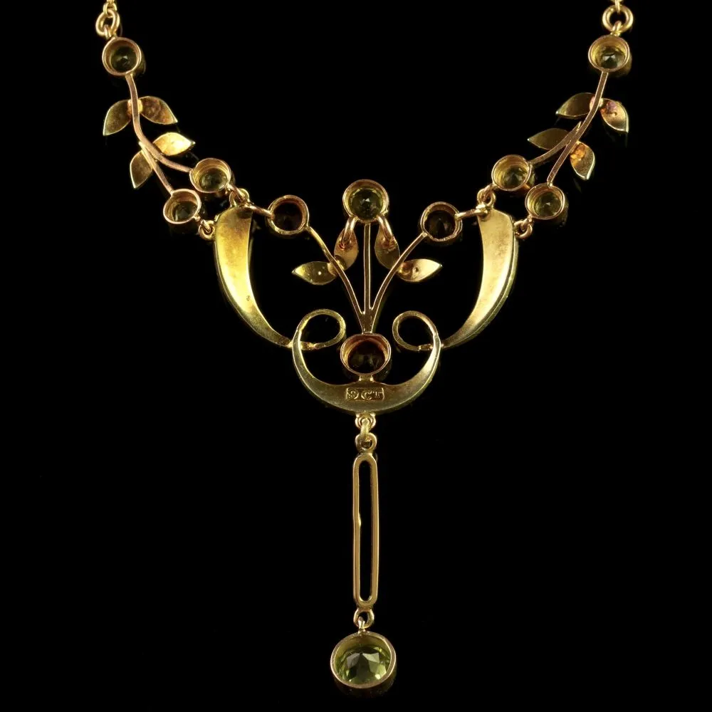 Antique Edwardian Gold Suffragette Necklace Circa 1910