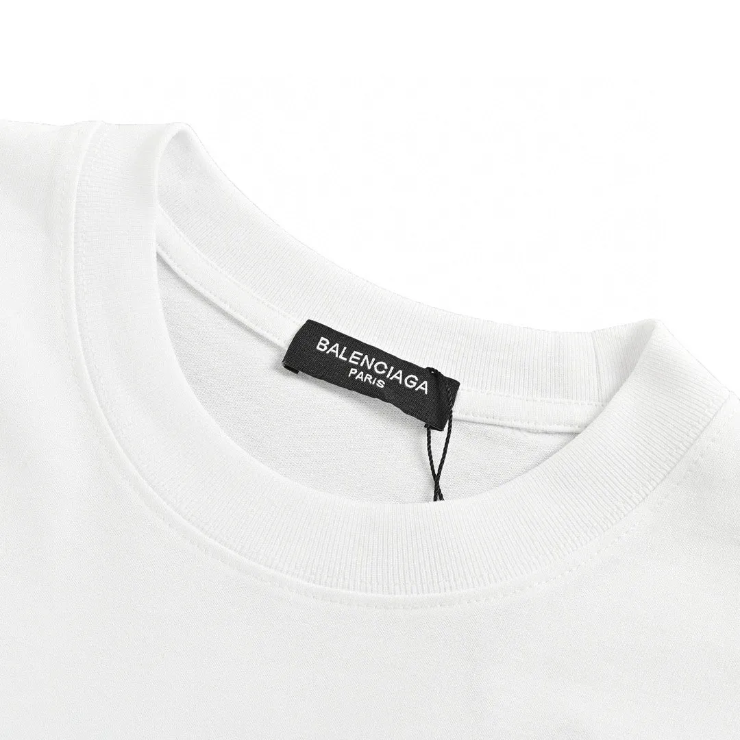 Balenciaga Dripping BB Logo T-Shirt (White)