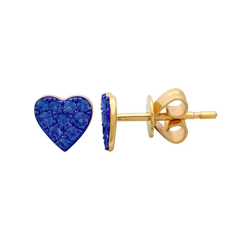 Color Rhodium Pave Heart Earring/ Single