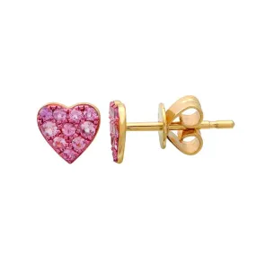 Color Rhodium Pave Heart Earring/ Single