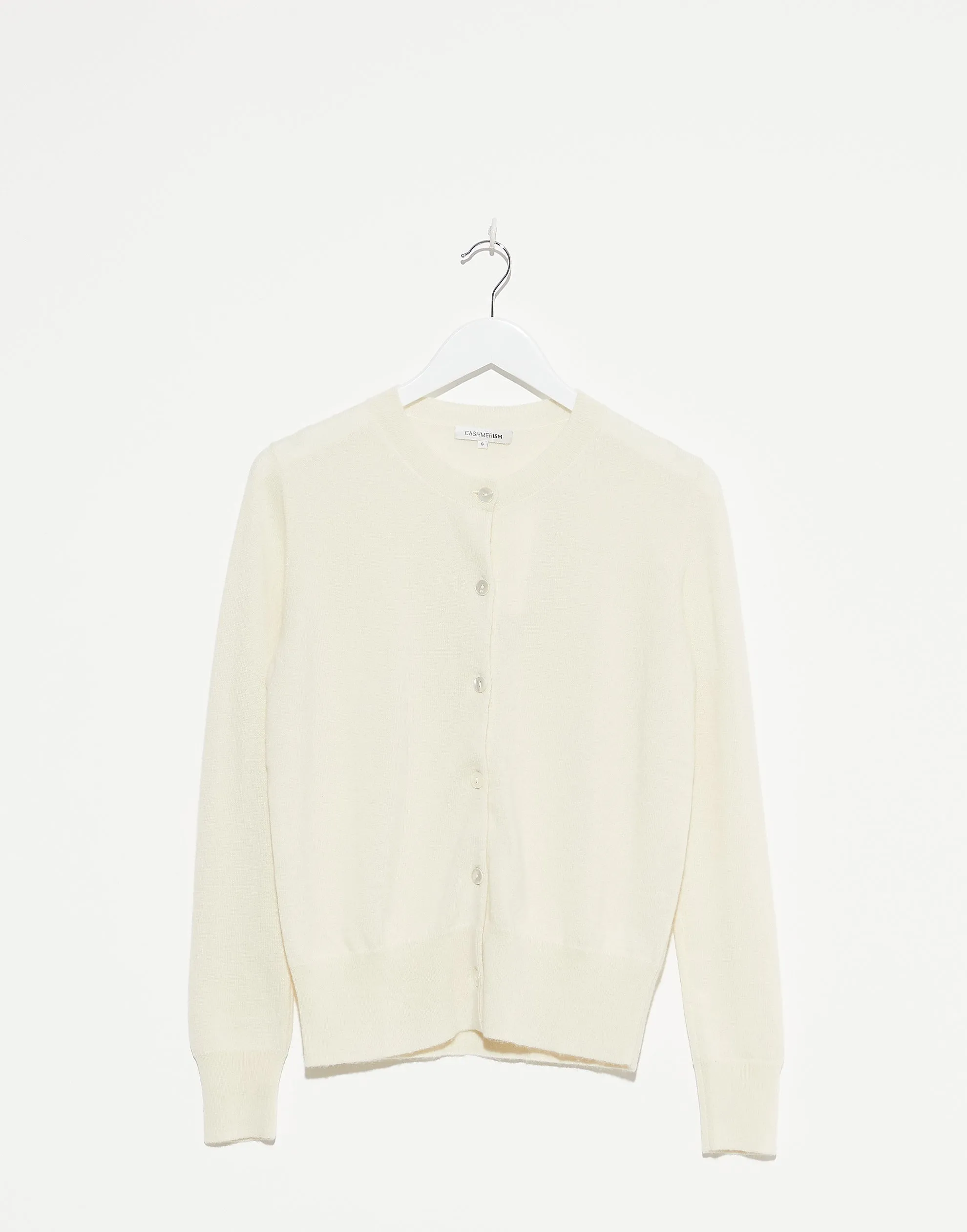 Cream Cashmere Crew Neck Cardigan