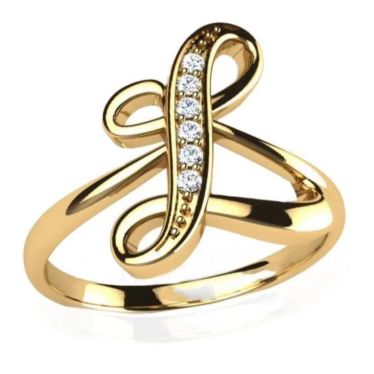 Diamond Initial Ring