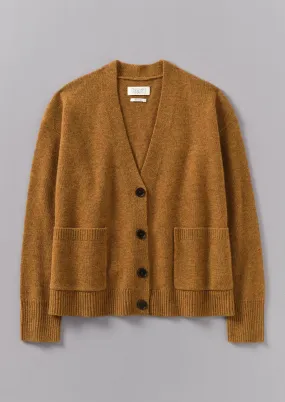 Ffion Wool Cashmere Boxy Cardigan | Turmeric