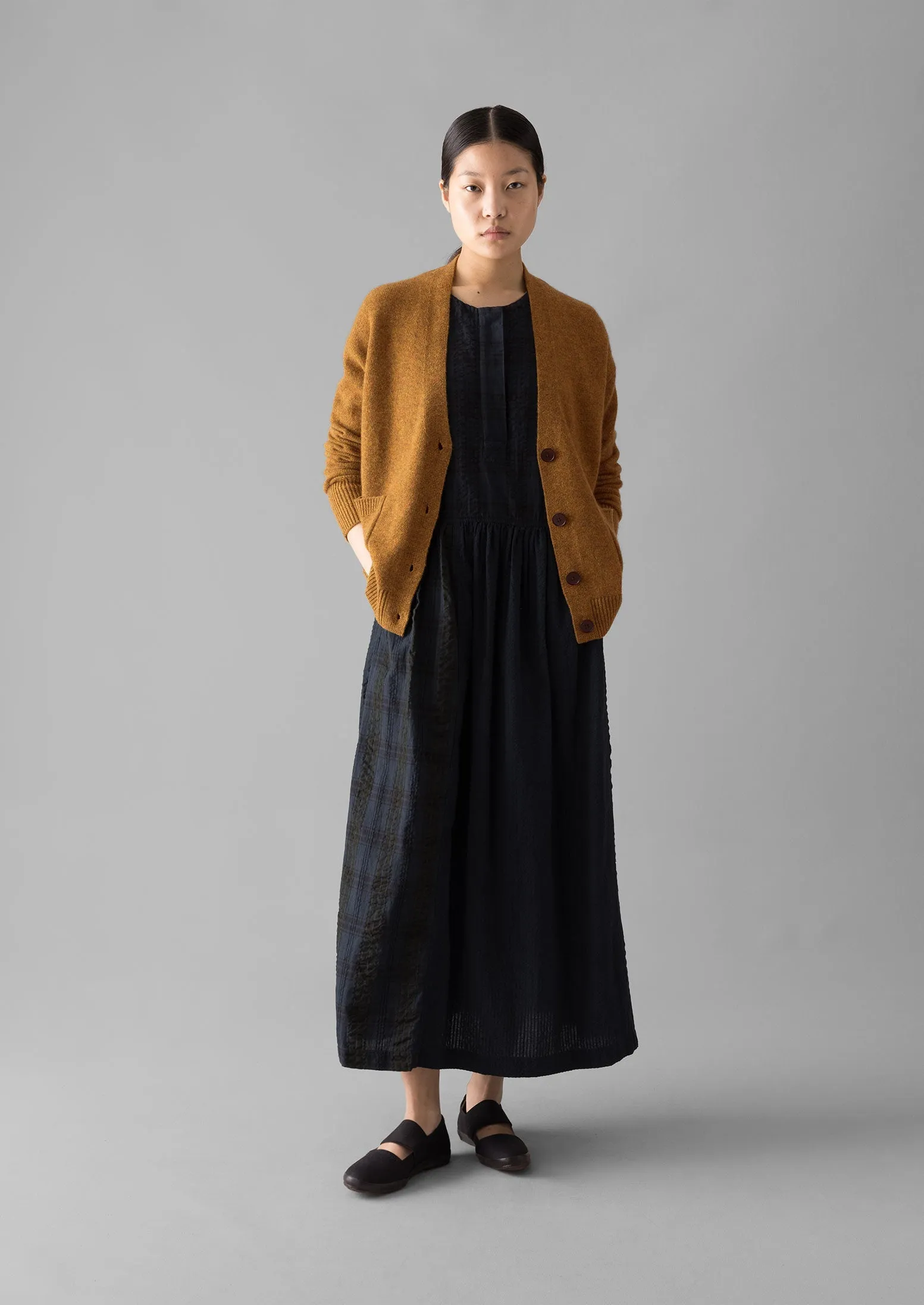 Ffion Wool Cashmere Boxy Cardigan | Turmeric