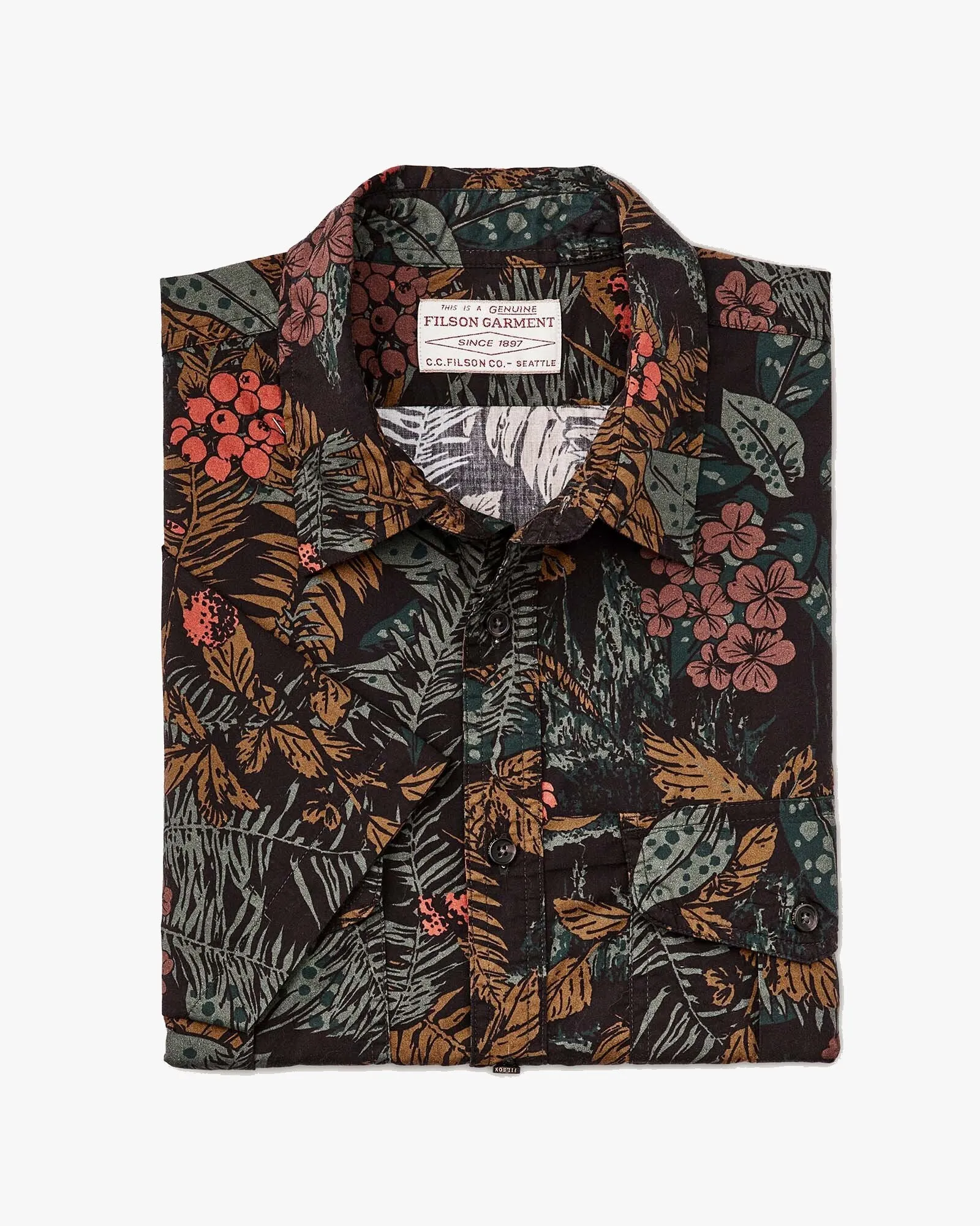 Filson Washed S/S Feather Cloth Shirt - Northwest Rainforest