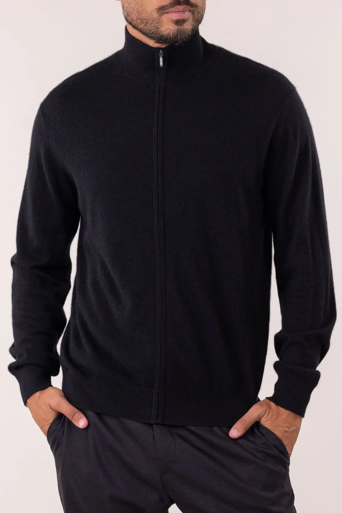 FULL ZIP MOCK CARDIGAN