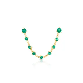 Green Emerald Sparkler Double Earring