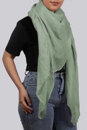 Handwoven Willow Green Cashmere Scarf Shawl Wrap