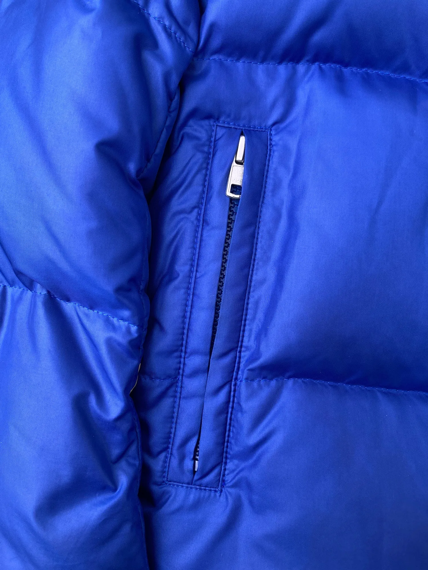 Junya Watanabe Comme des Garcons AW2007 blue poly tape detail puffer jacket