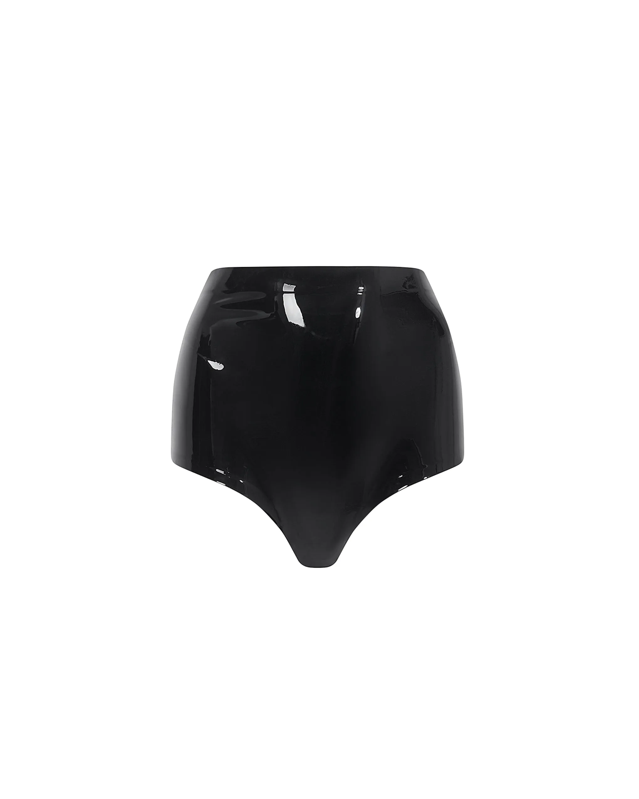 Latex High-waist Hot Pant Black