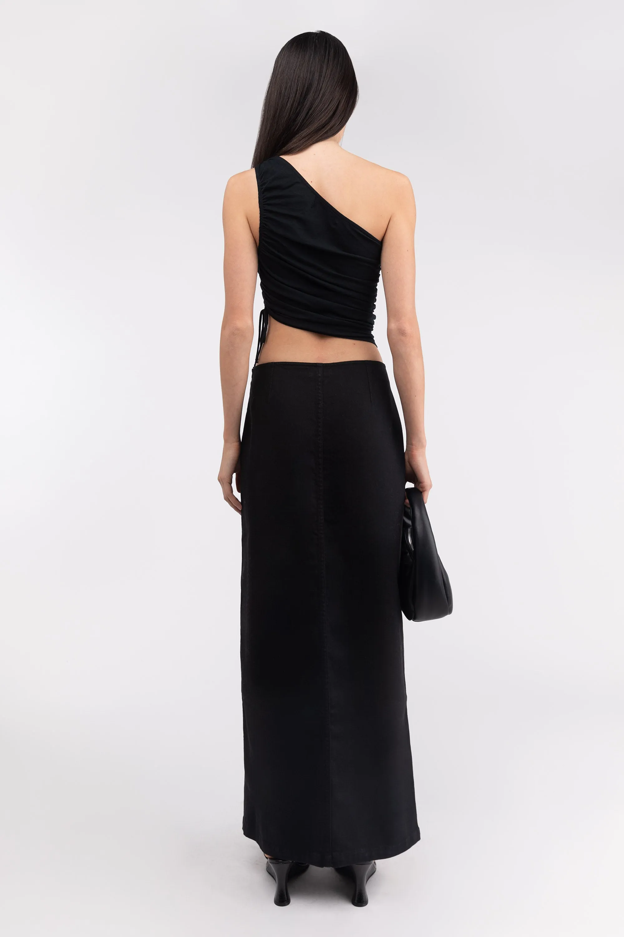 ONE SHOULDER SIDE RUCHED TOP