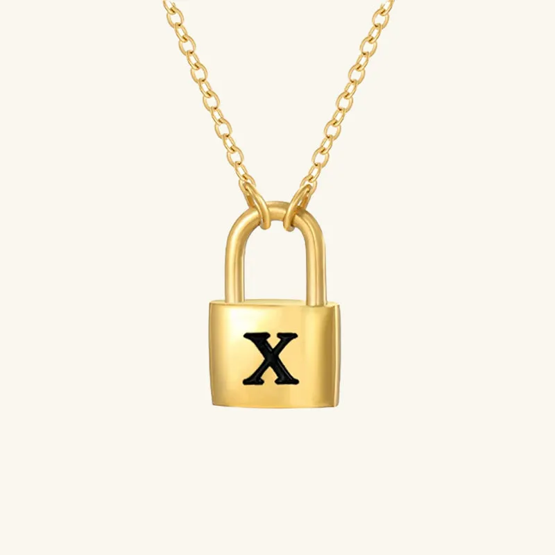 Padlock Initial Necklace