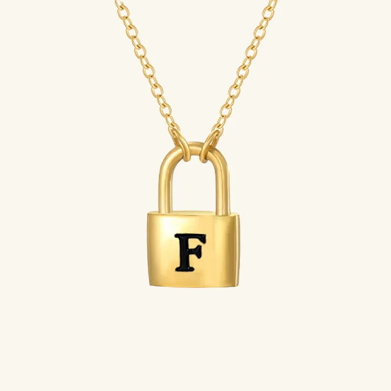 Padlock Initial Necklace