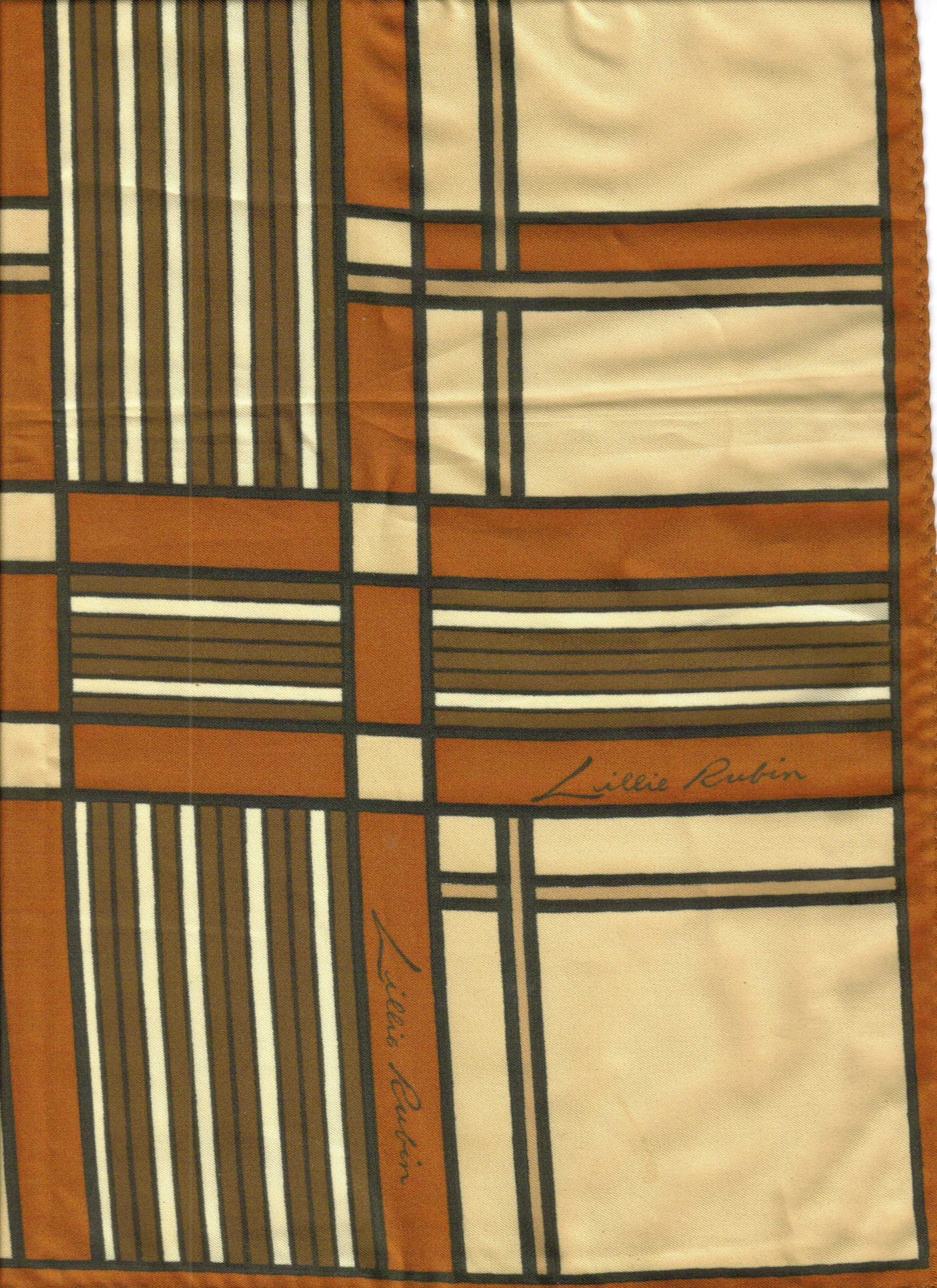 *VINTAGE LILLIE RUBIN SIGNATURE GEOMETRIC SCARF