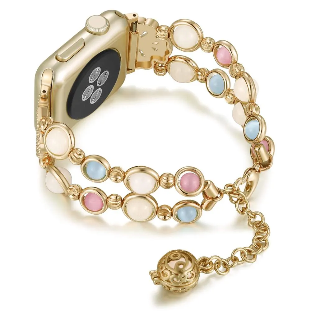 Women Night Luminous Pearl Strap Glow in the Dark for Apple Watch