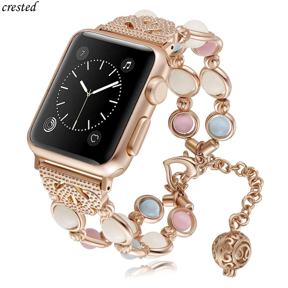 Women Night Luminous Pearl Strap Glow in the Dark for Apple Watch